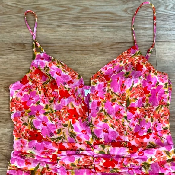 Astr the Label Women's Meg Ruched Mini Dress Large Floral Party Flirty Fairy - Picture 6 of 8